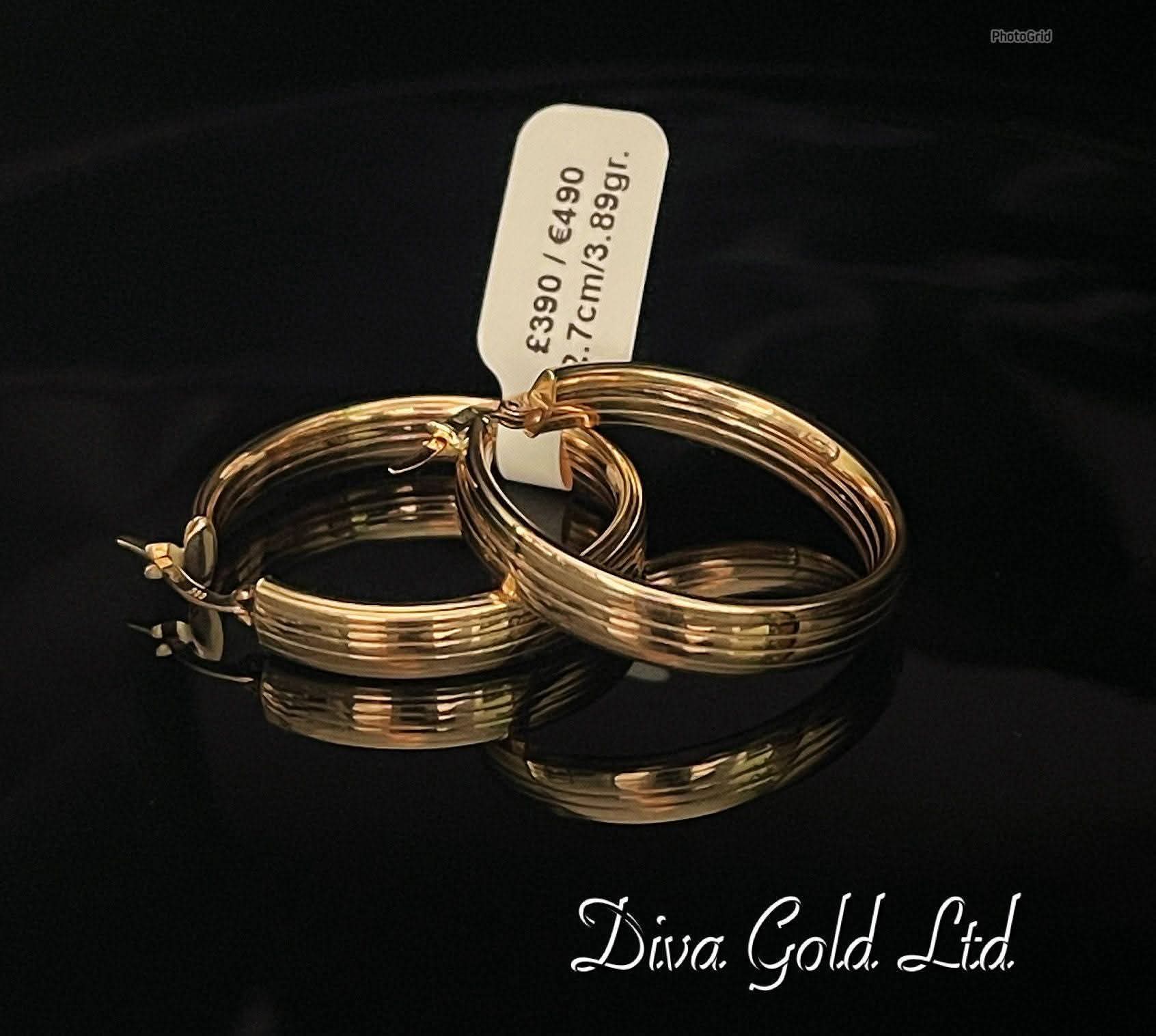 Gold 585 hoop earrings