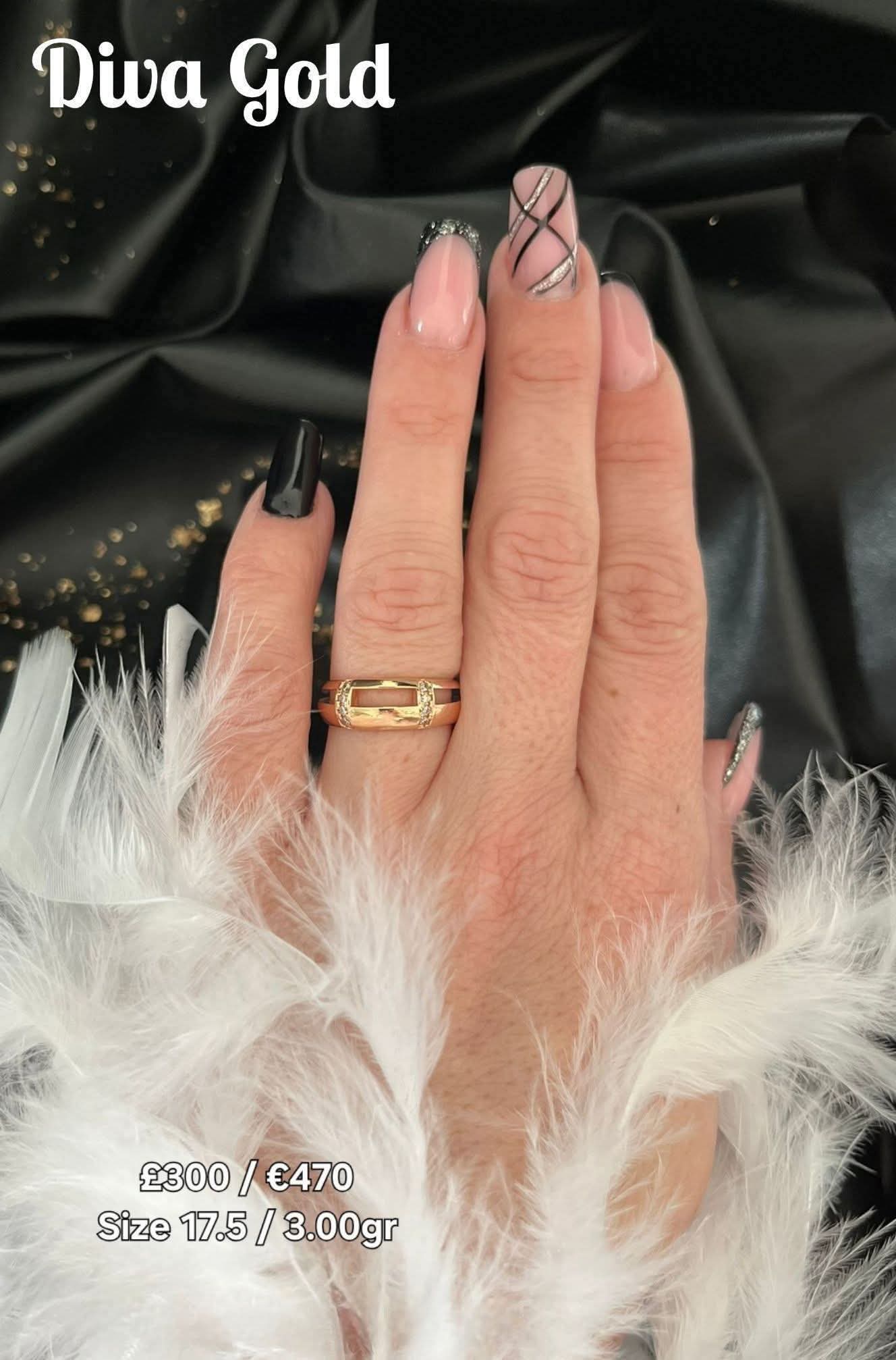 Gold women Ring.Size 17.5