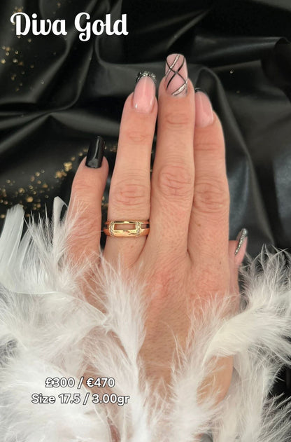 Gold women Ring.Size 17.5