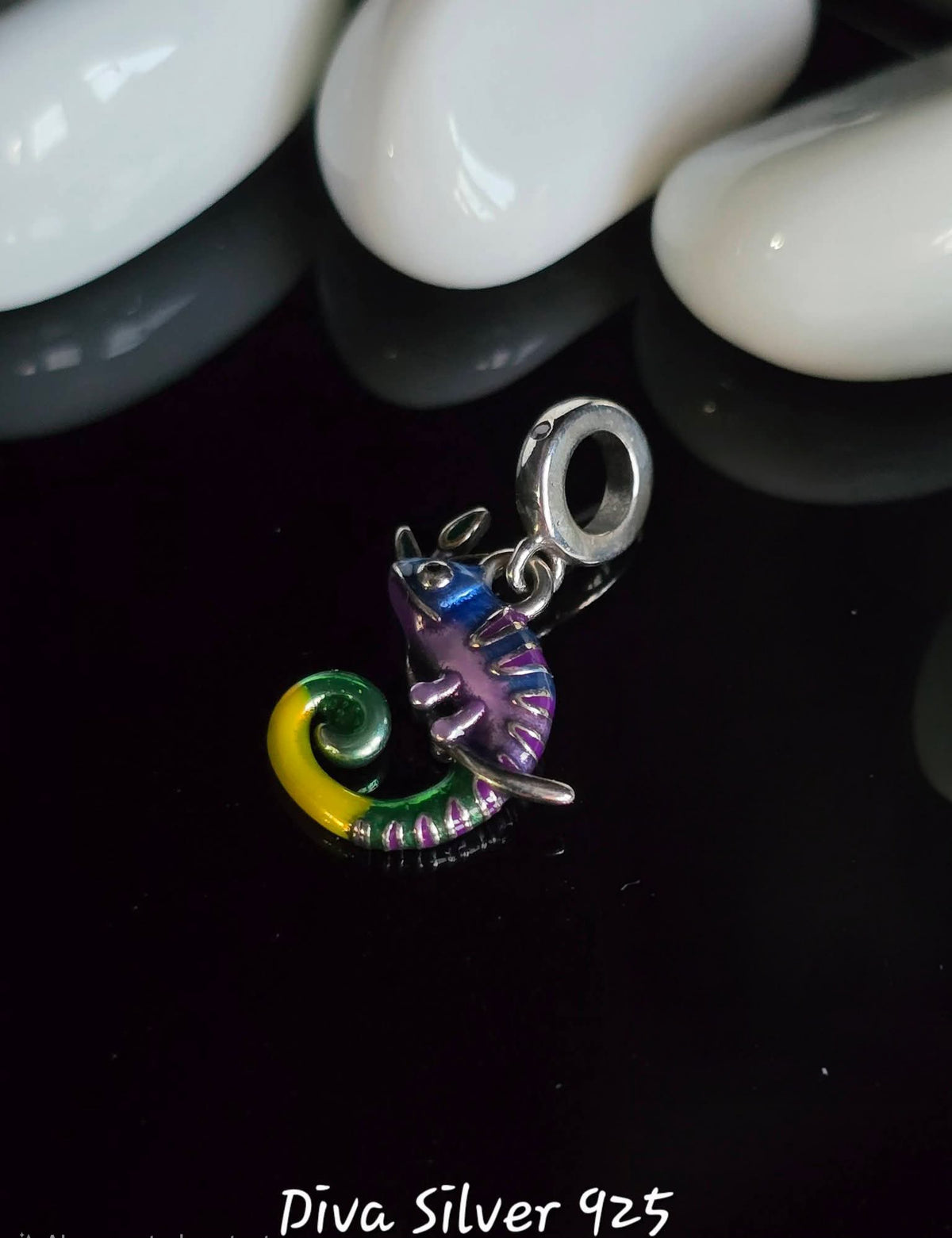 925 Sterling Chameleon dangle charm