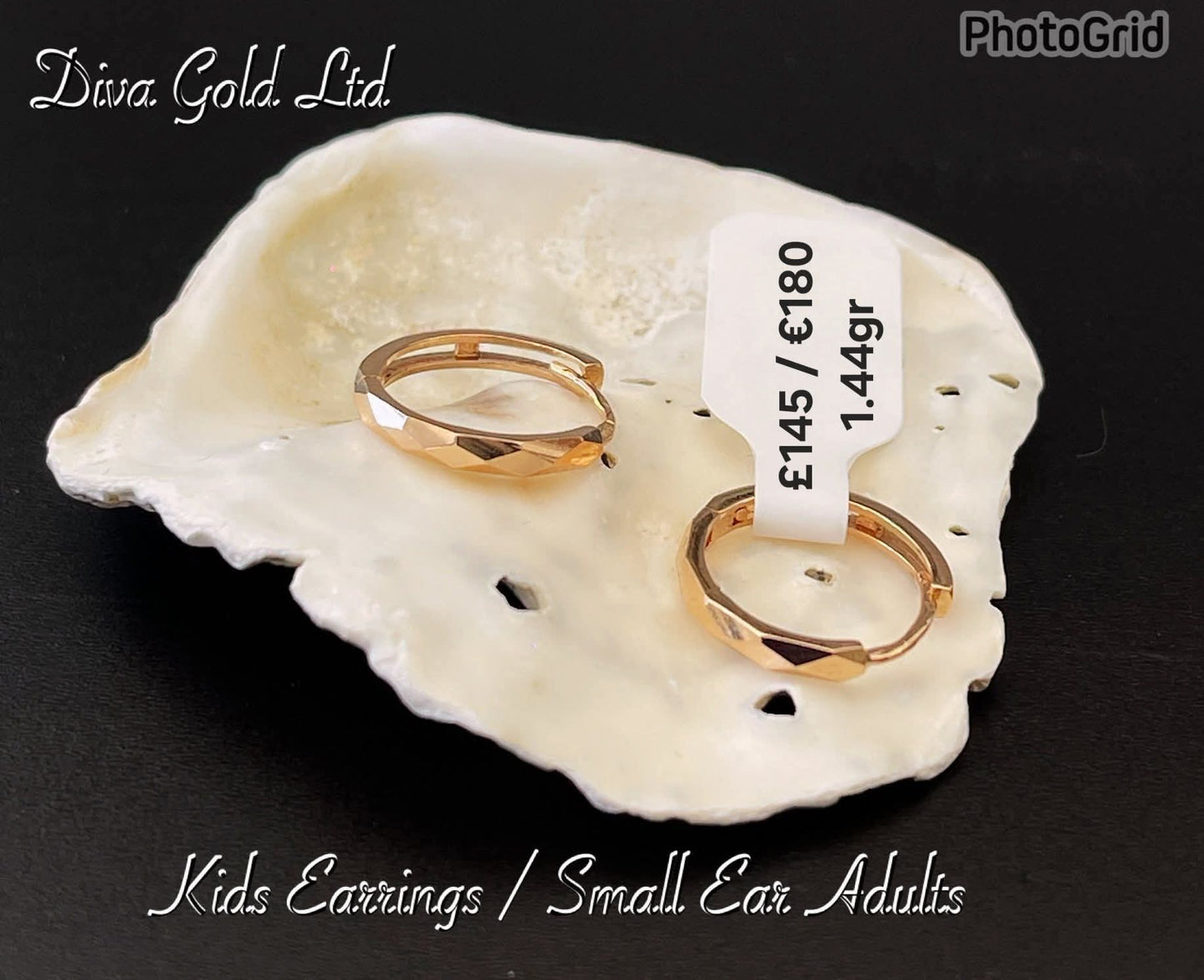 Kids gold 585 hoop earrings.