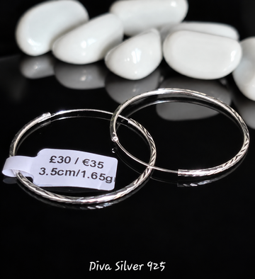 Sterling Silver Hoop Women Earrings