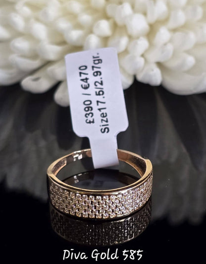 Gold women Ring.Size 17.5