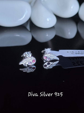 Sterling Silver Wings Stud Earrings