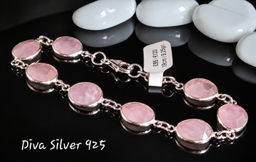925 Sterling Pink Rose  Bracelet For Women