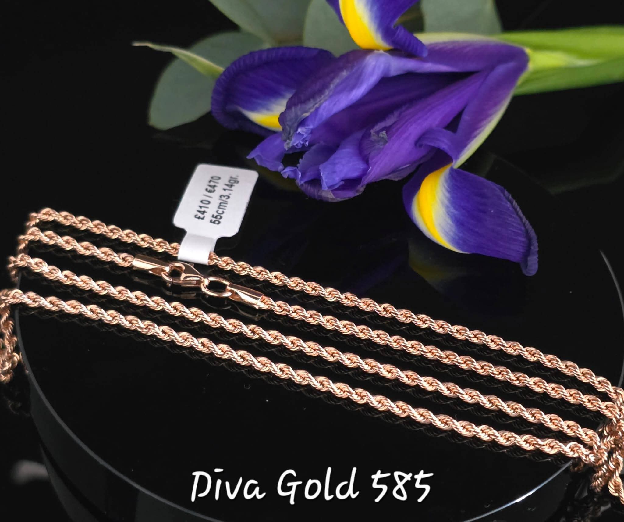 55cm Gold Rope chain 585, 3.14gr