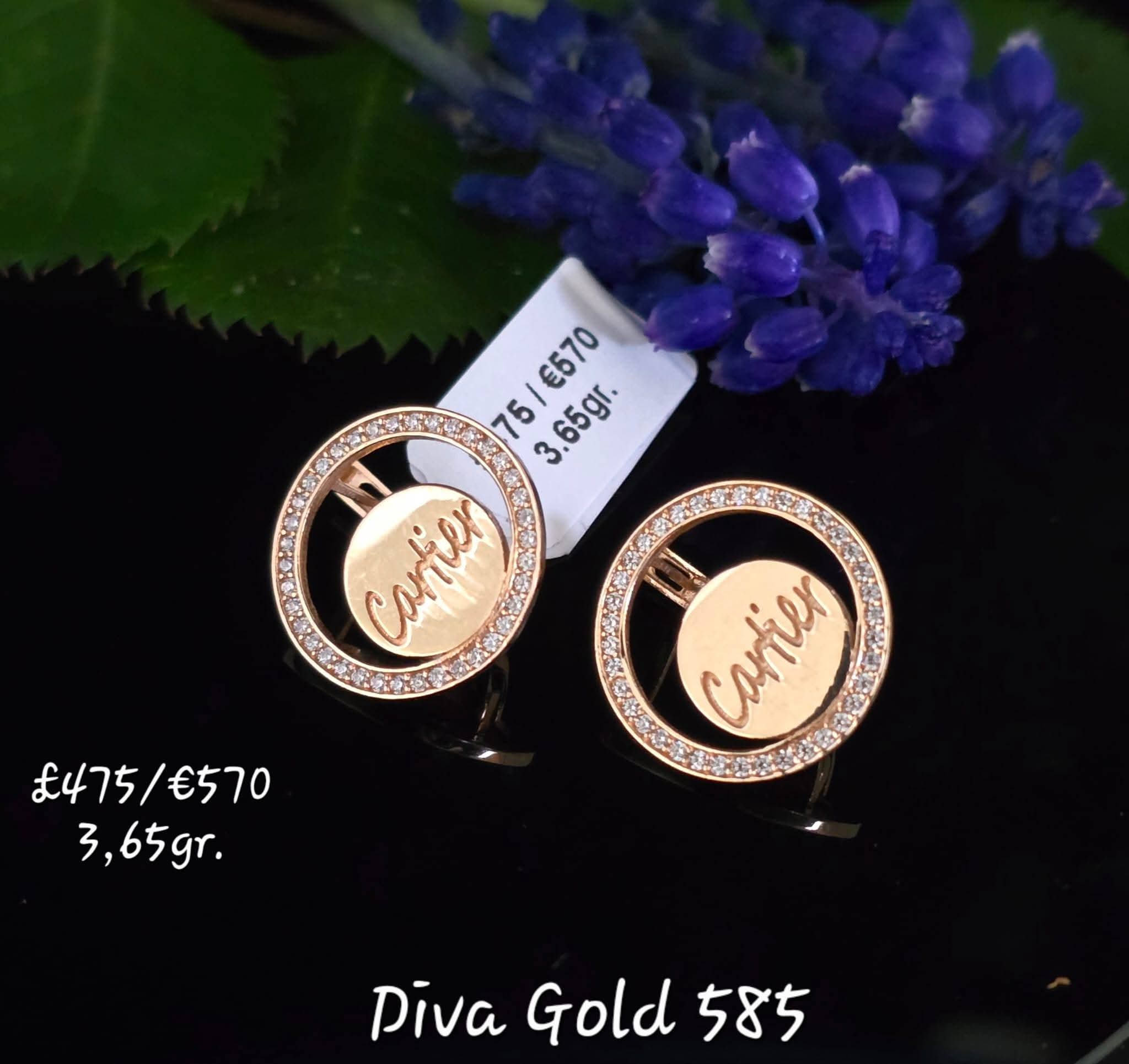 585 Gold cartier earrings. 3.65gr