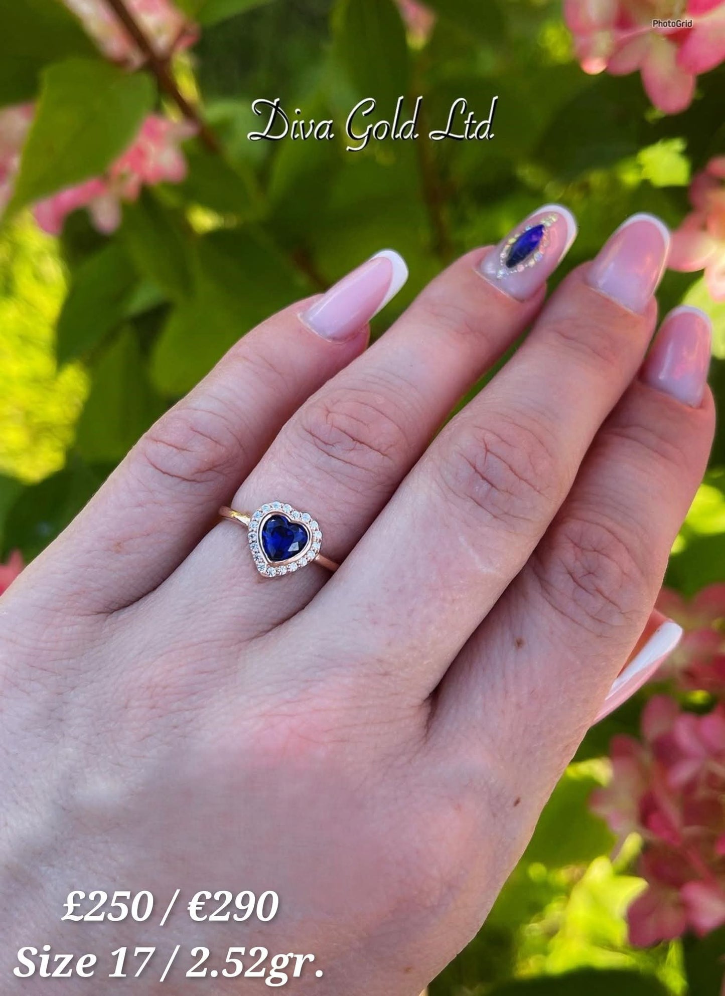 Gold heart shaped ring. Size 17