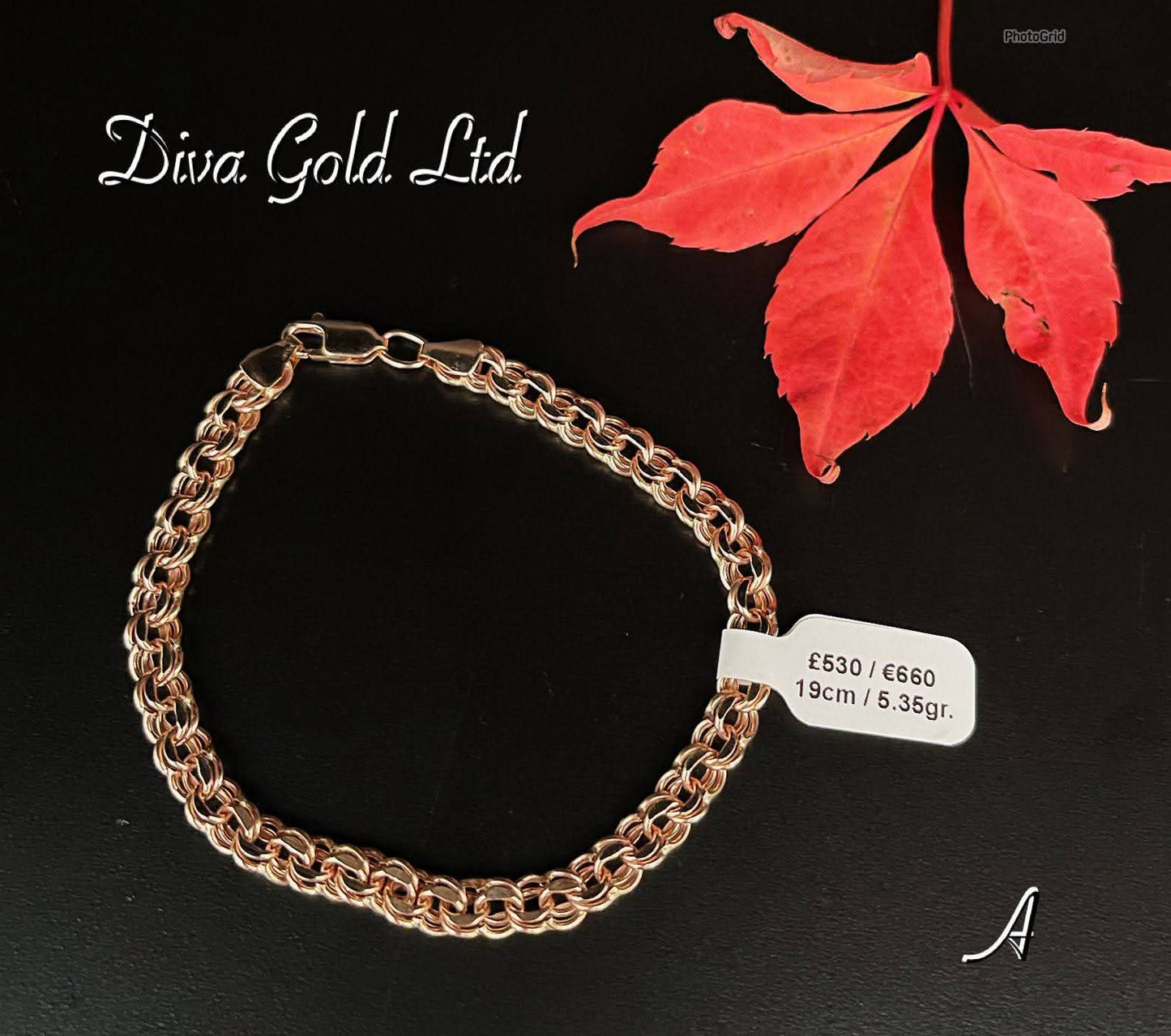 Gold bracelet. 19cm
