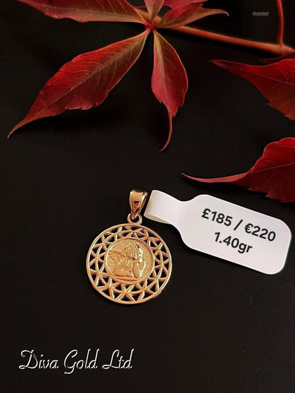 585 Gold angel pendant. 1.40gr