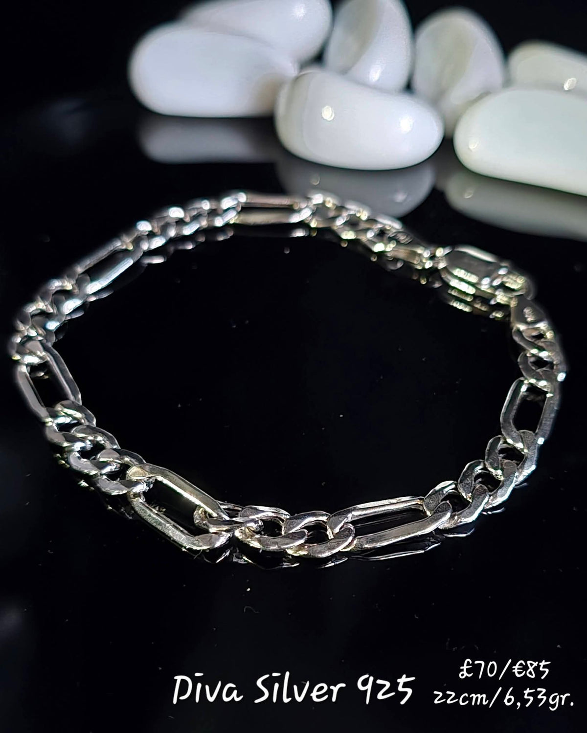 925 Sterling Silver Figaro Men's Bracelet