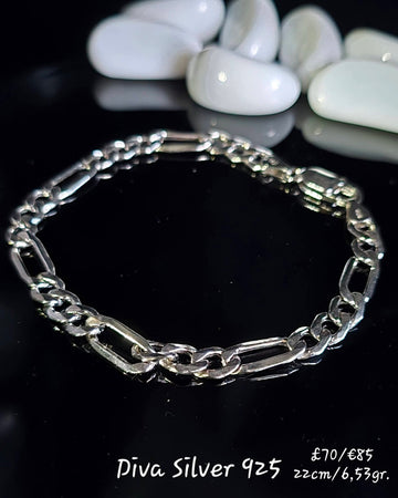 925 Sterling Silver Figaro Men's Bracelet