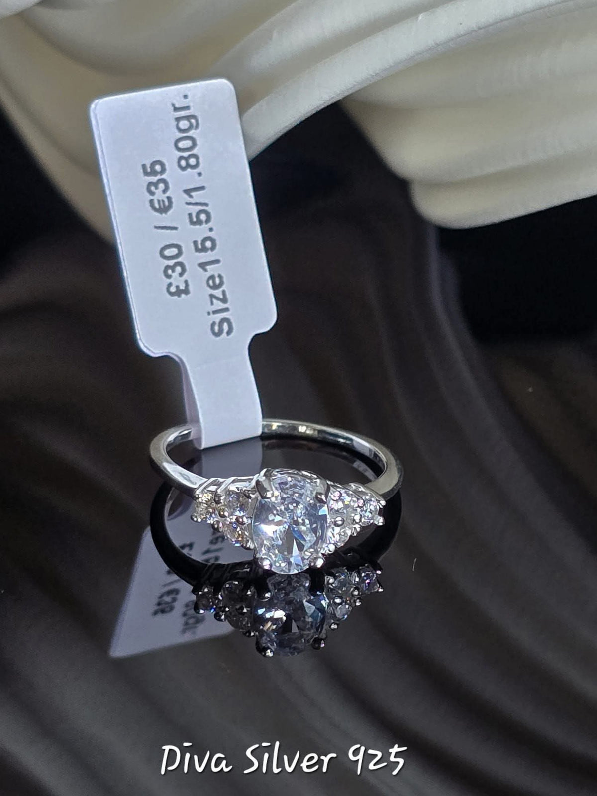 Sterling Silver Solid Zircone Stone Ring