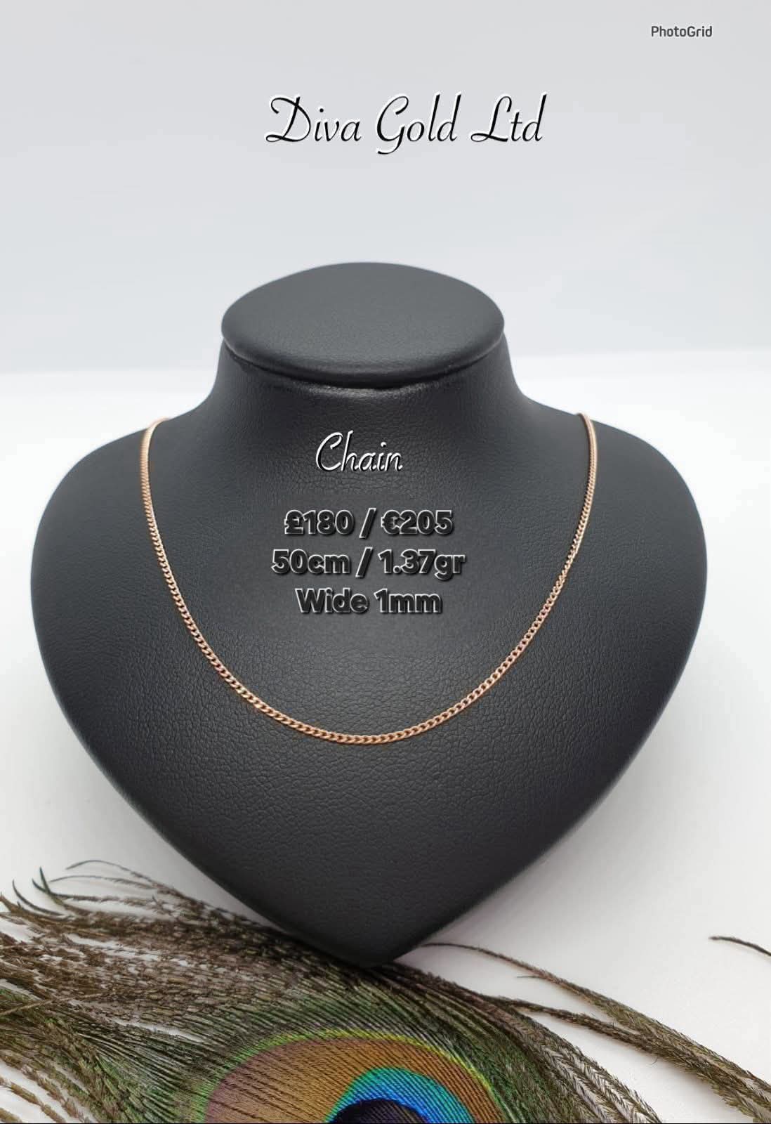 585 Gold chain 50cm. 1.37gr