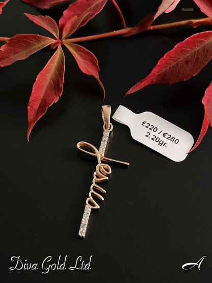 Gold 585 Jesus cross pendant