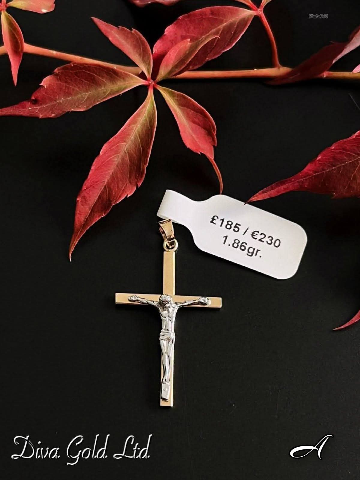 Gold 585 Jesus cross pendant