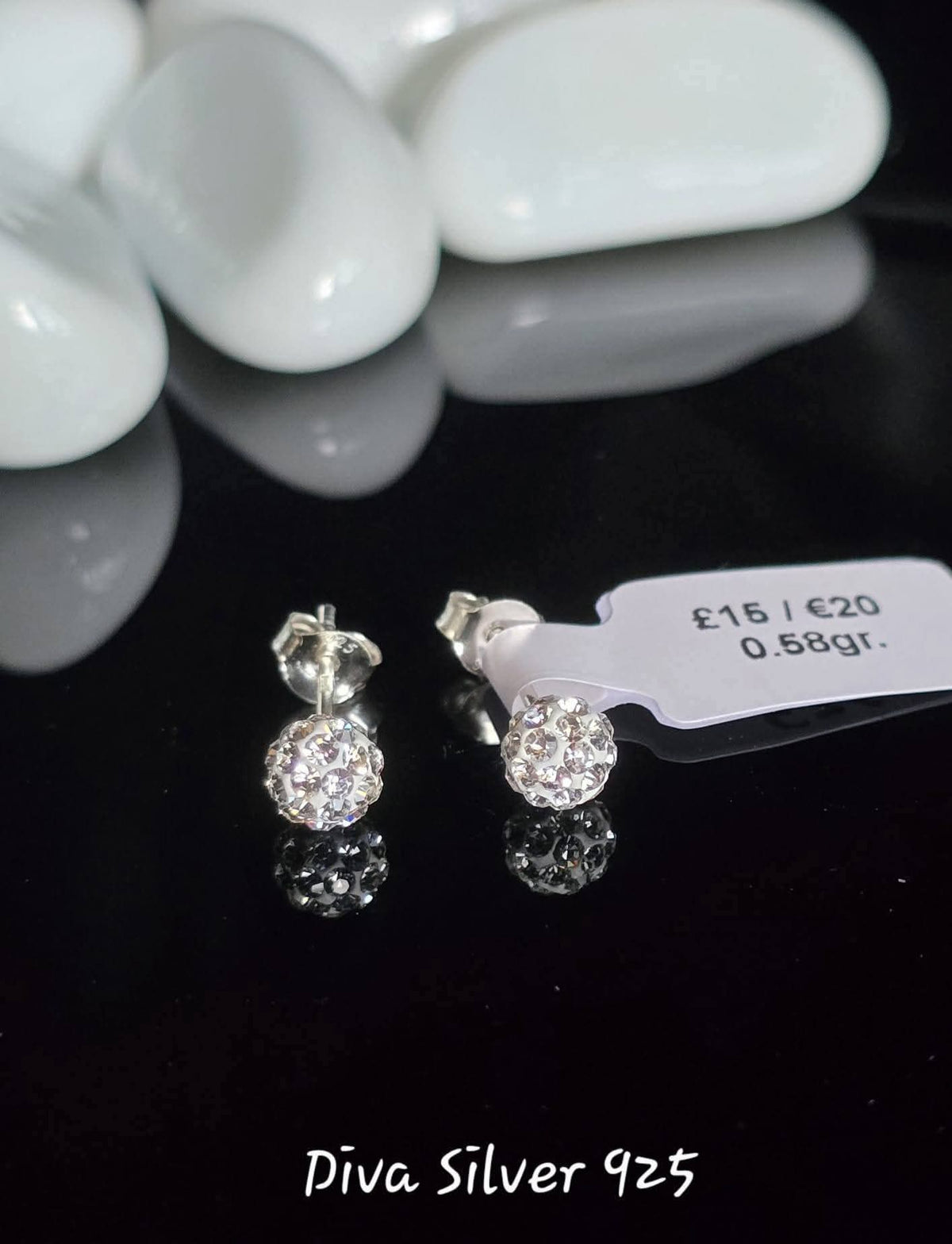 Sterling Silver Sparkling Women Stud Earrings