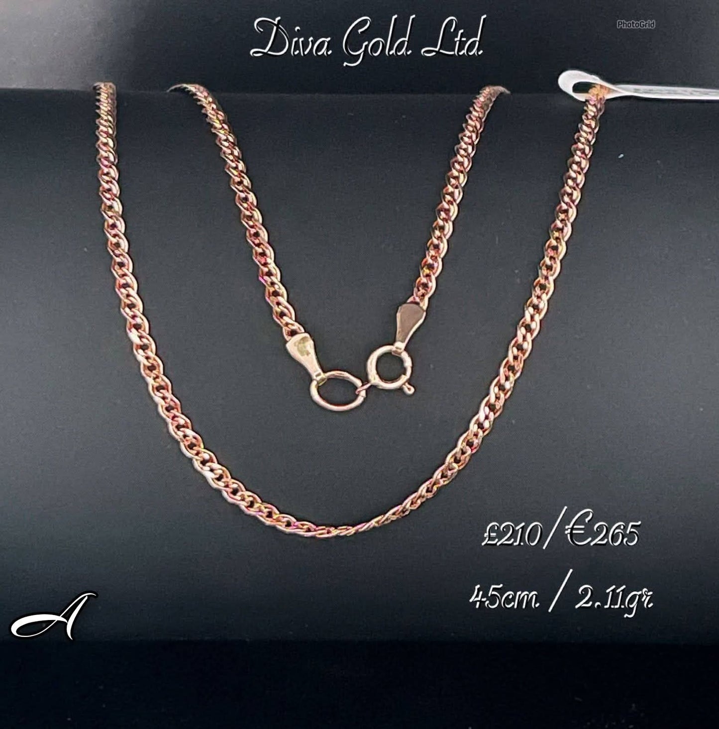 Gold Mona Liza chain 45cm