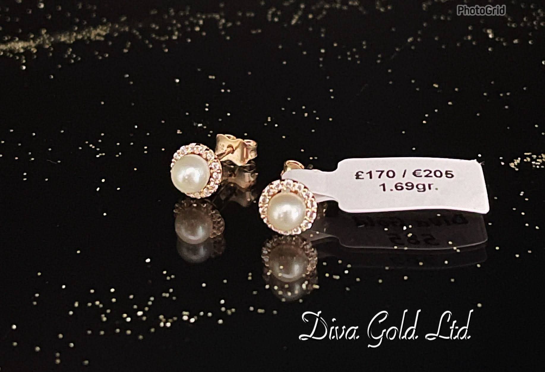 Gold 585 stud earrings