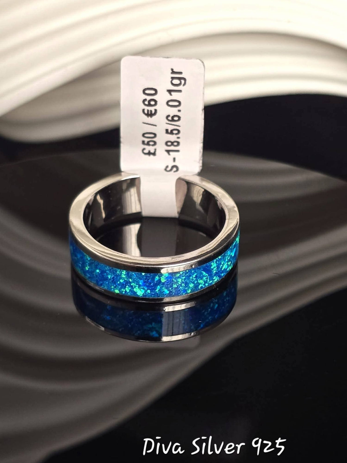 Sterling Silver Blue Opal Ring