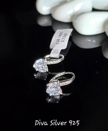 Sterling Silver Pretty Heart Women Earrings