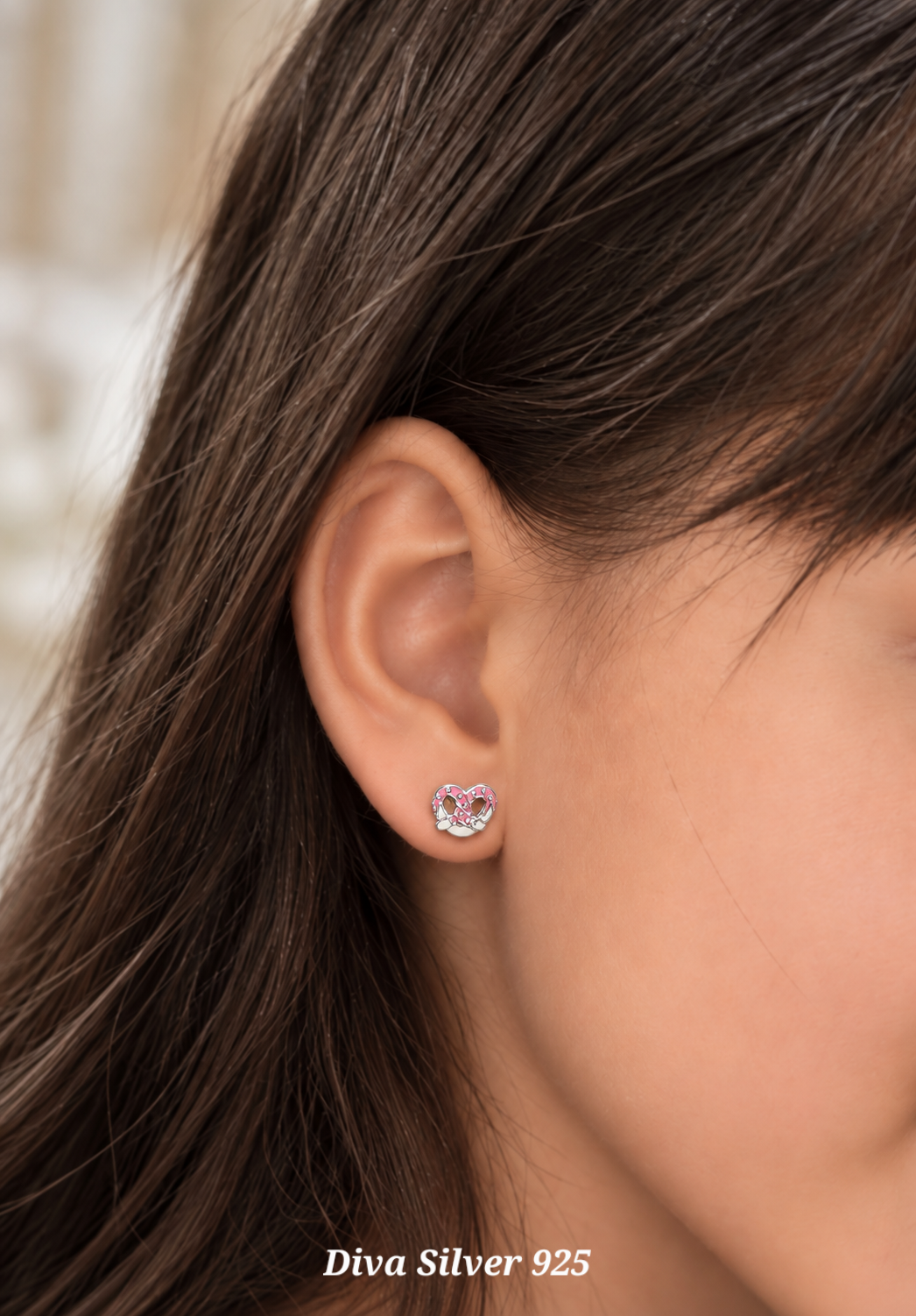 Sterling Silver Pretzels Stud Earrings