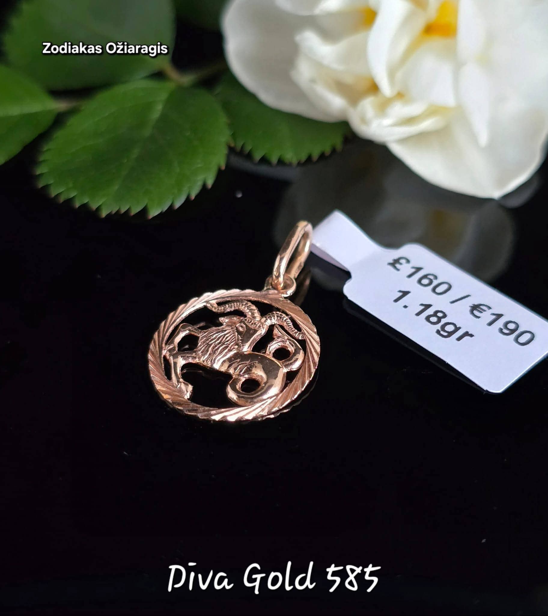Golden zodiac capricorn. 1.18gr