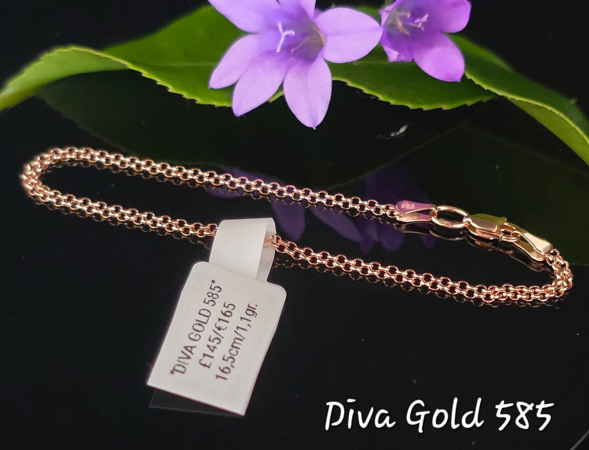 585 Gold bracelet. 16.5cm