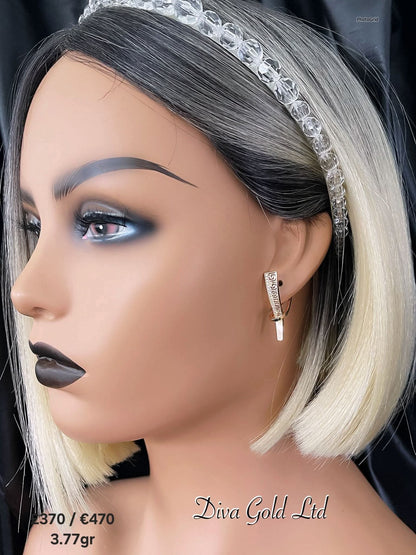 Gold 585 earrings with topaz stones