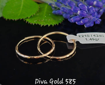 585 Gold hoop earrings. 1.49gr