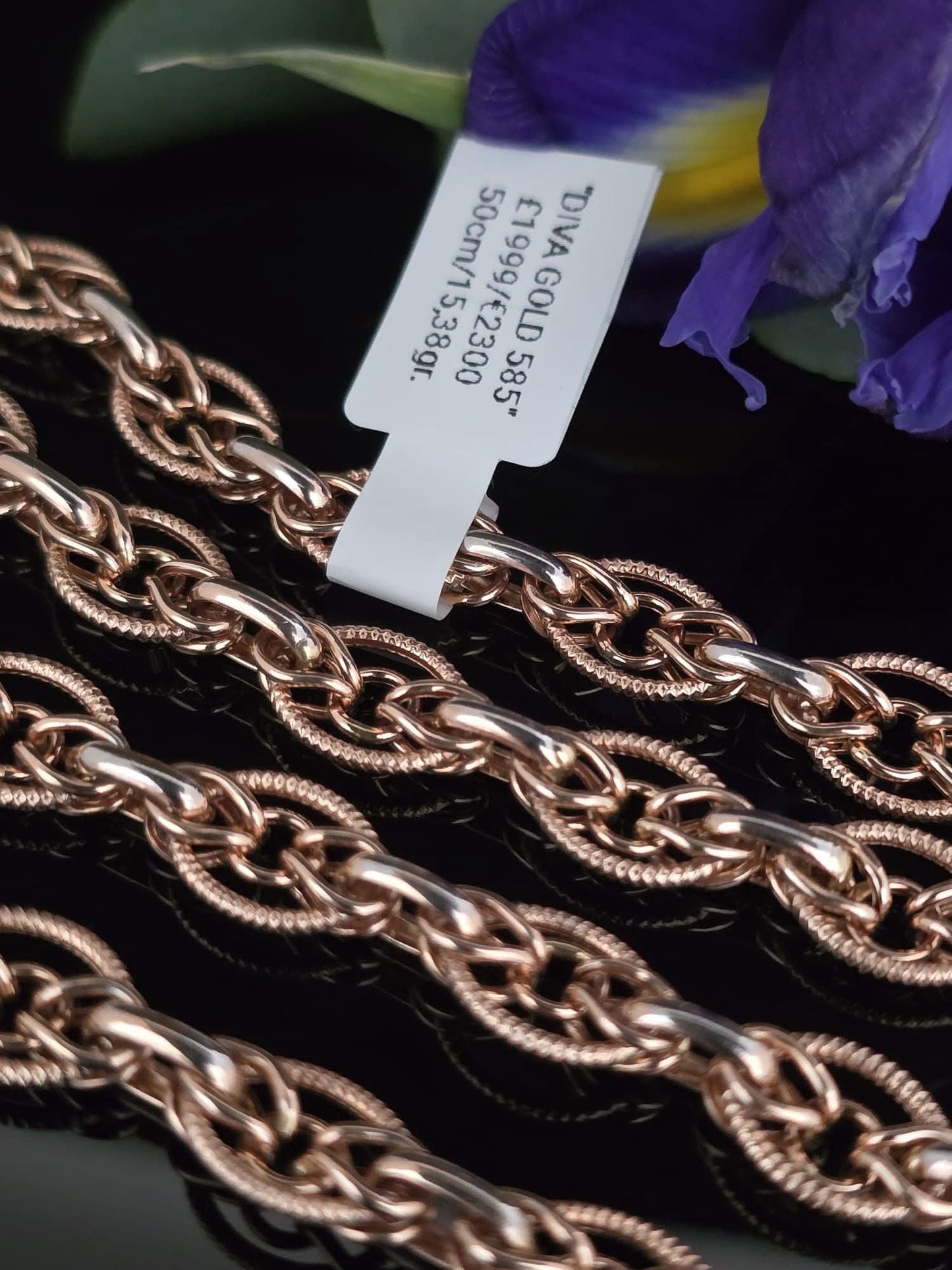 585 Gold chain 50cm. 15.38gr