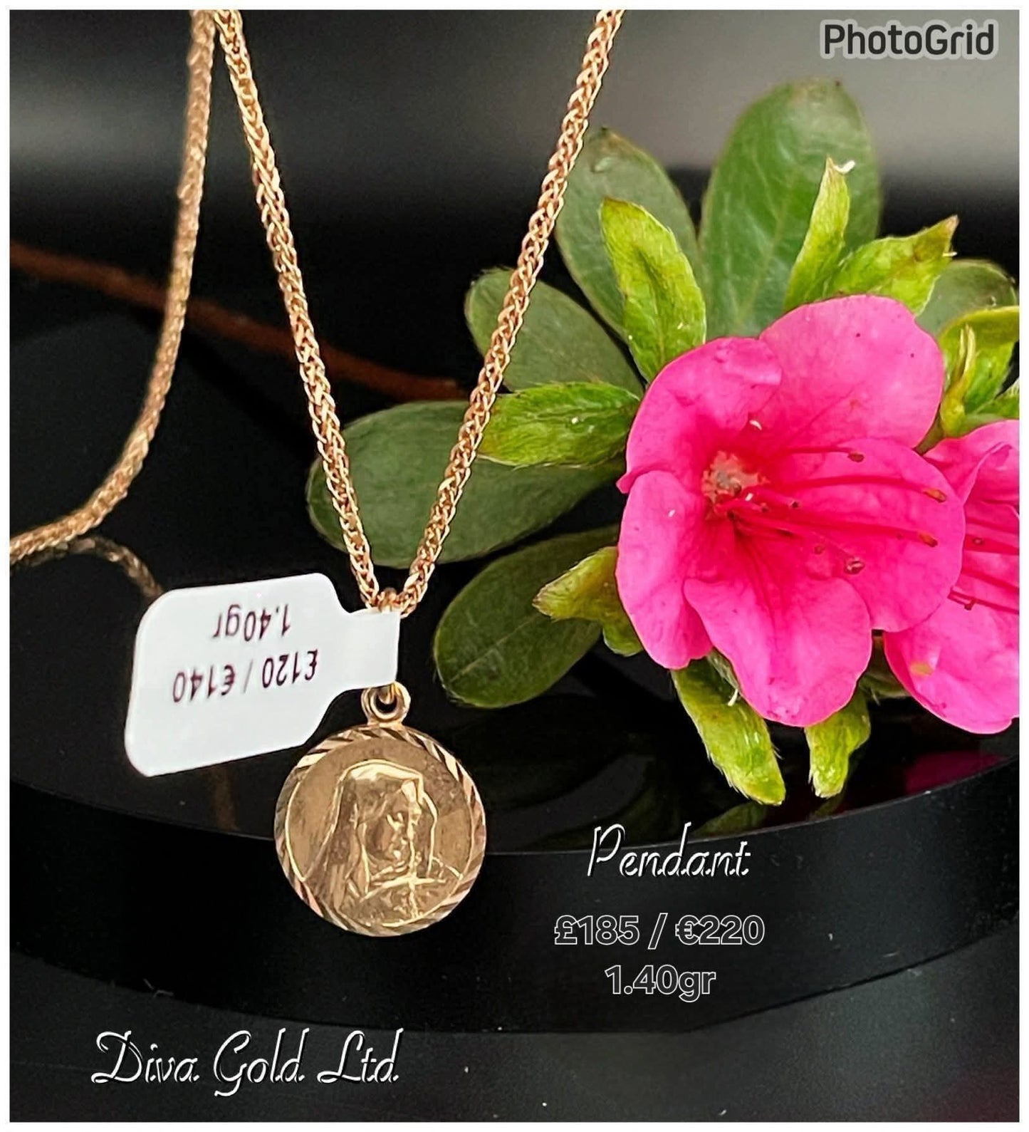 585 Gold medallion pendant. 1.40gr