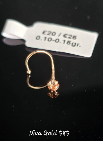585 Gold nose piercing.      0.10 - 0.15 gr