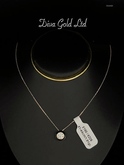 Gold chain with pendant. 41-44cm