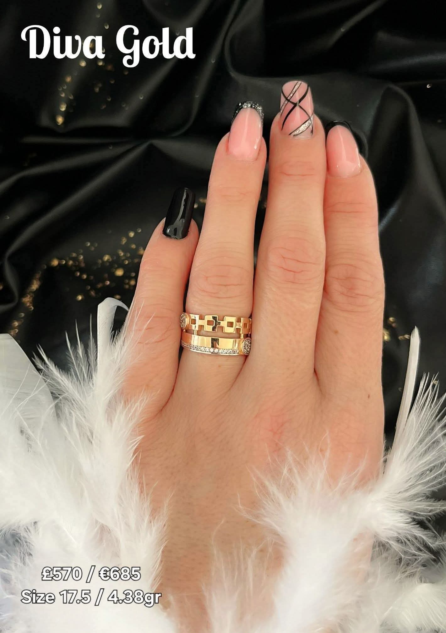 Gold women Ring.Size 17.5