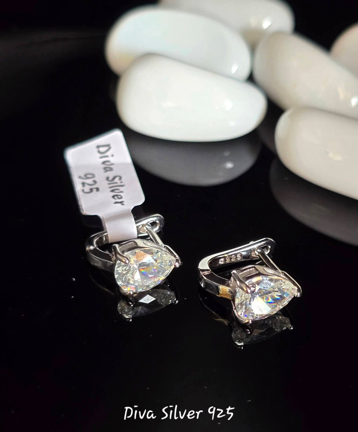Sterling Silver Pear Cut Women Earrings
