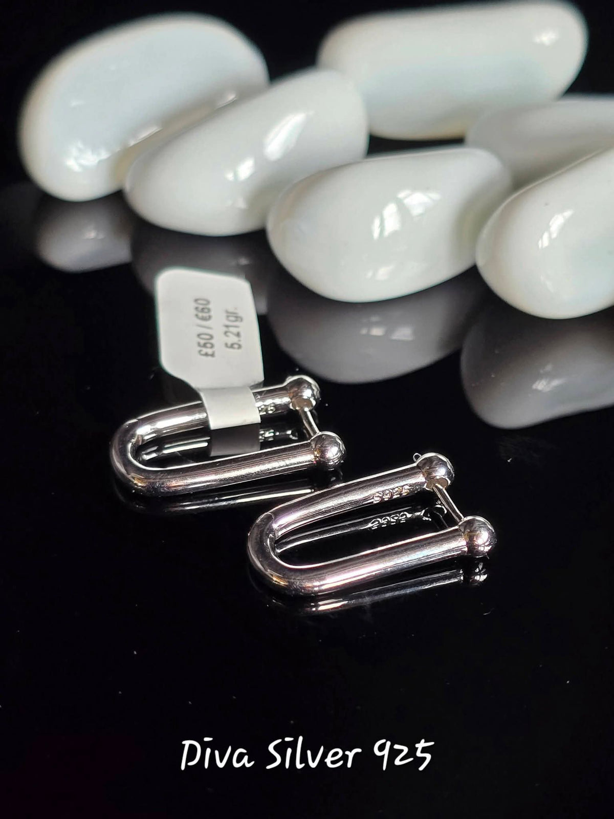 Sterling Silver U Shaped hoop Women Earrings