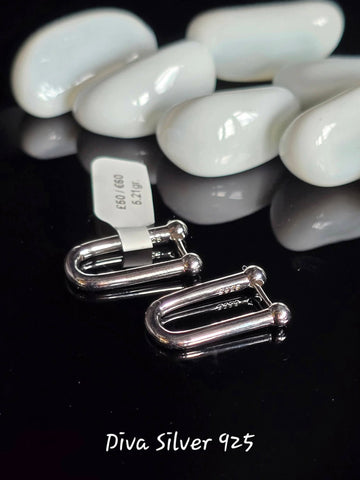 Sterling Silver U Shaped hoop Women Earrings