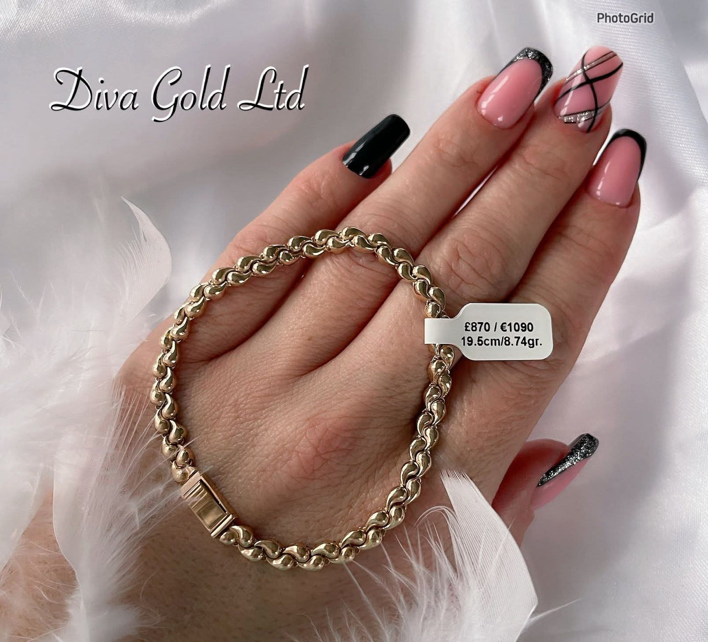 Gold bracelet. 19.5cm