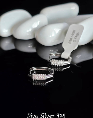 Sterling Silver Huggie Hoop Women Earrings