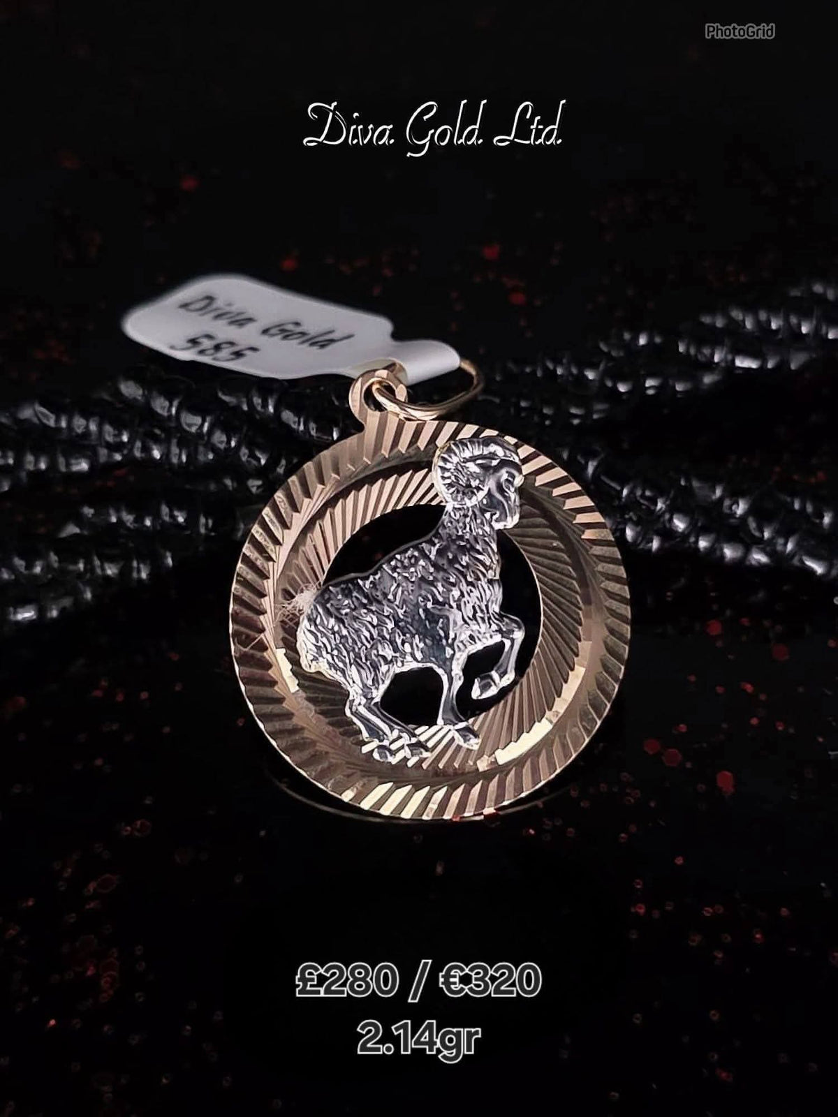 Golden zodiac aries. 2.14gr