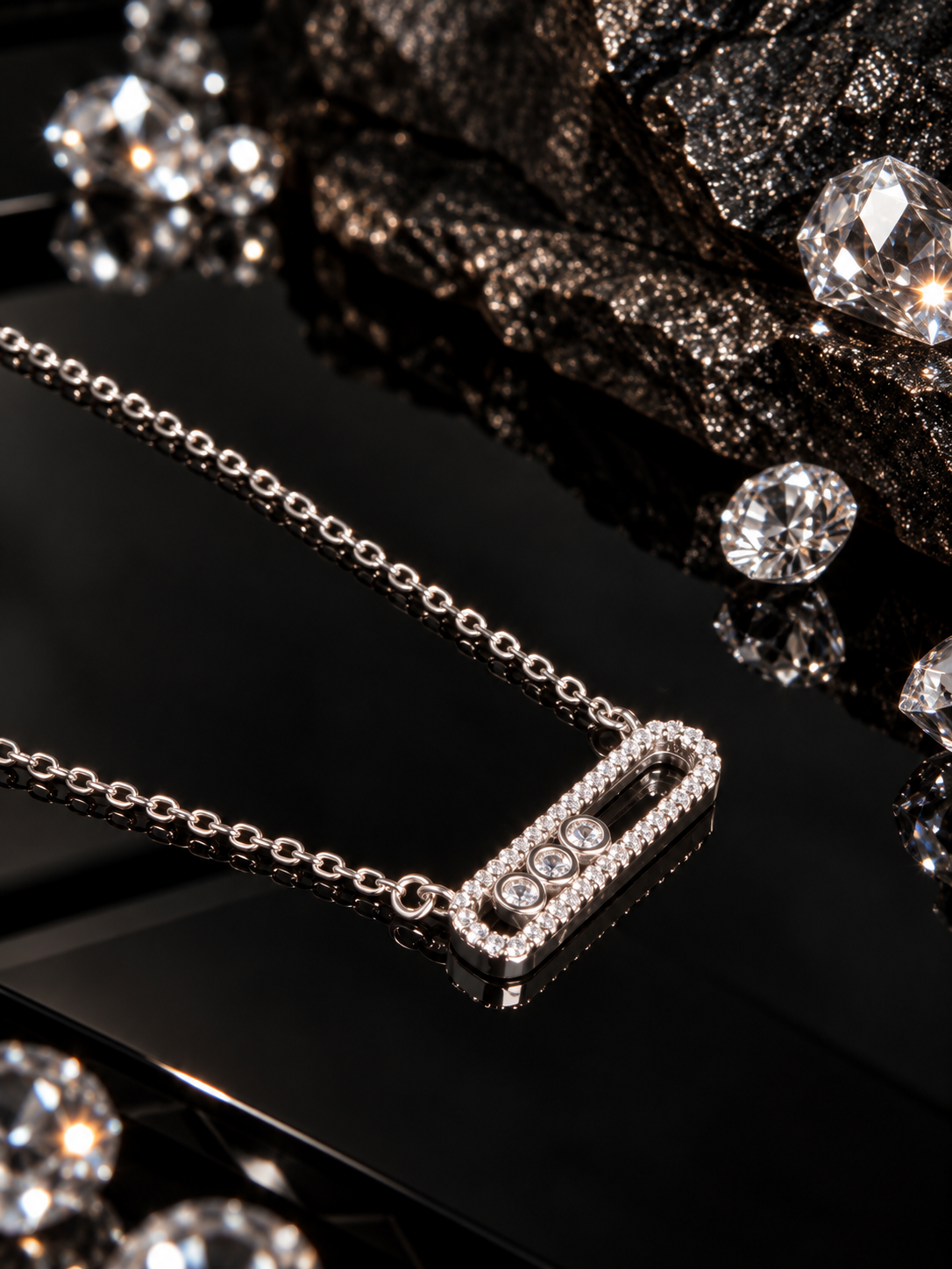 925 Sterling Silver Messika Necklace with Pendant