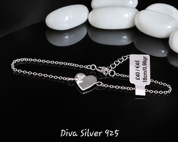 925 Sterling Heart Bracelet For Women