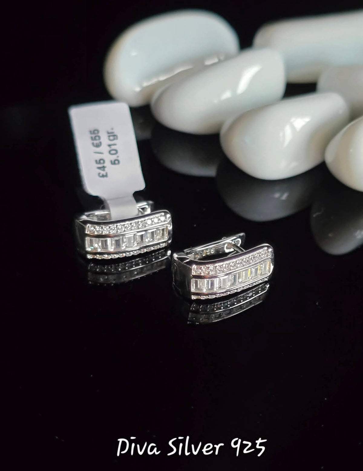 Sterling Silver Zircone Solid Women Earrings