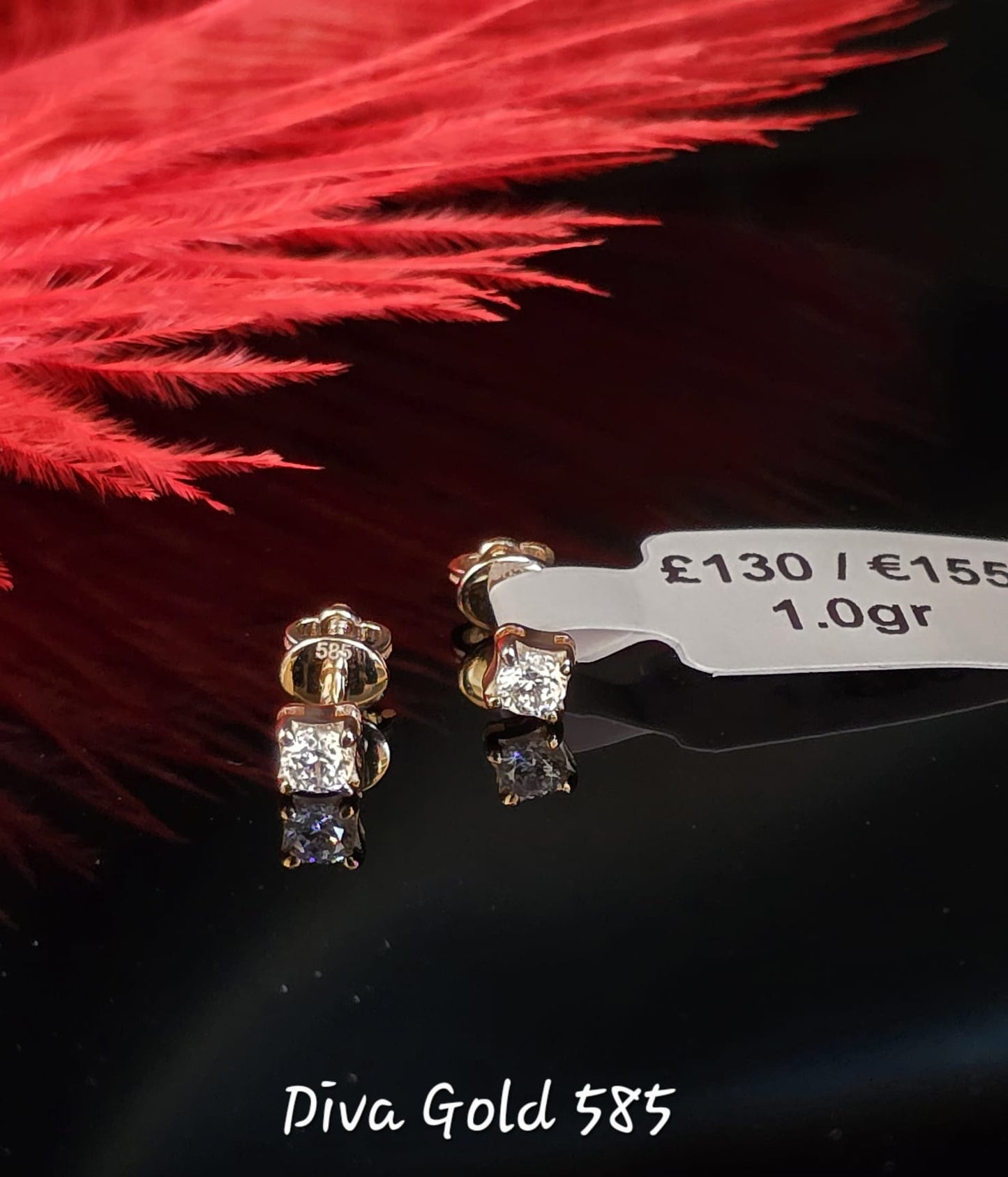 585 Gold stud earrings 1.0gr
