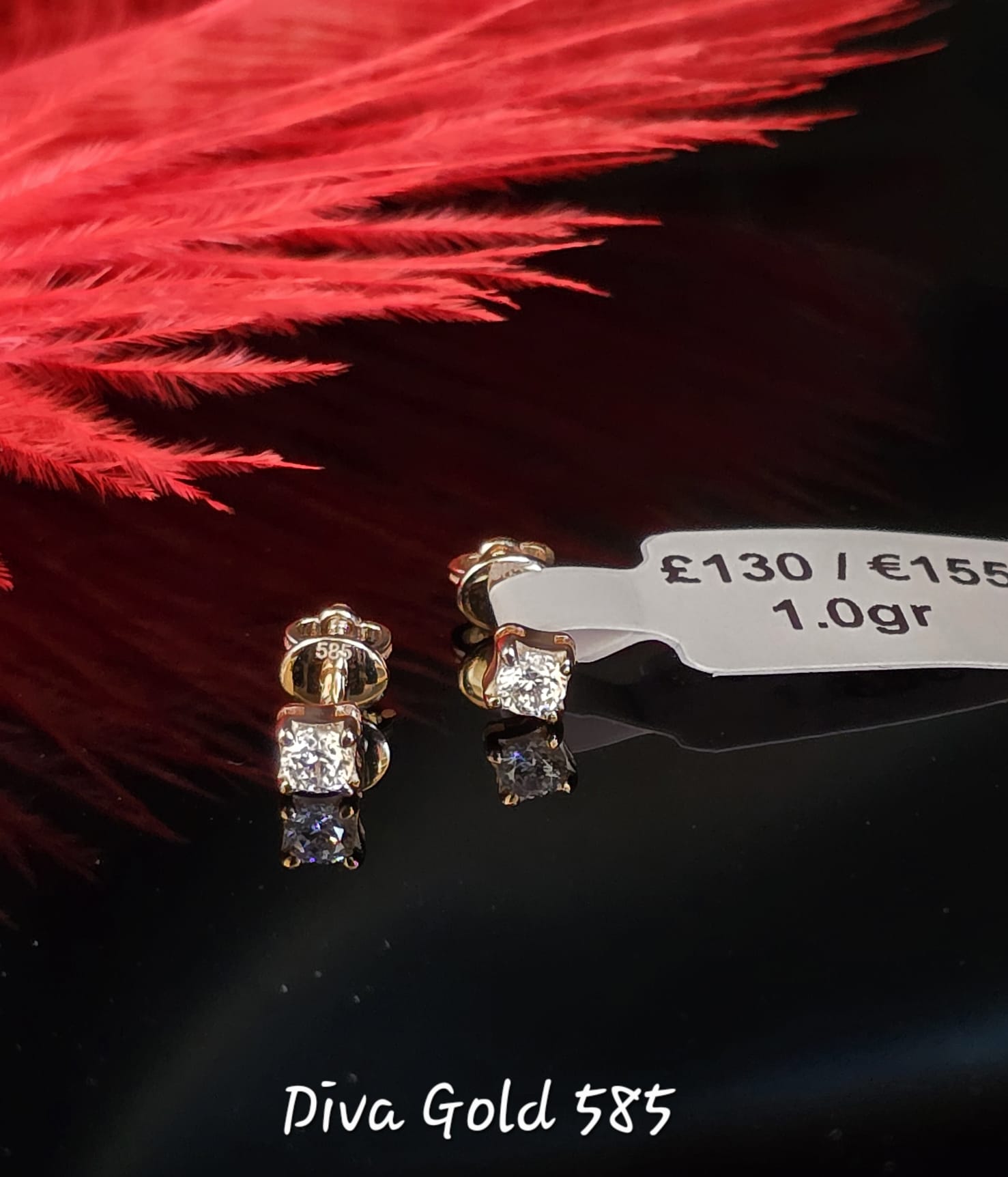 585 Gold stud earrings 1.0gr