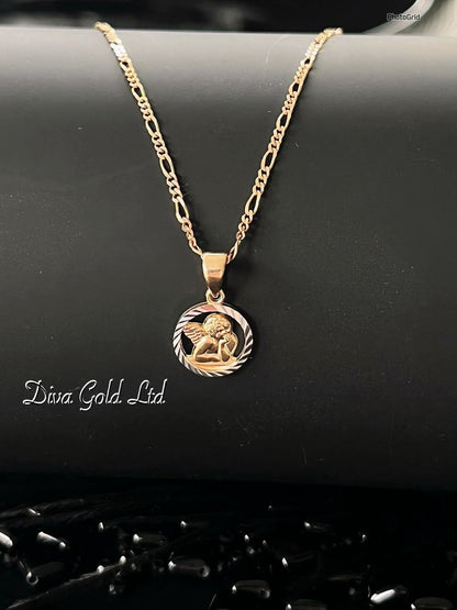 585 Gold angel pendant. 0.86gr