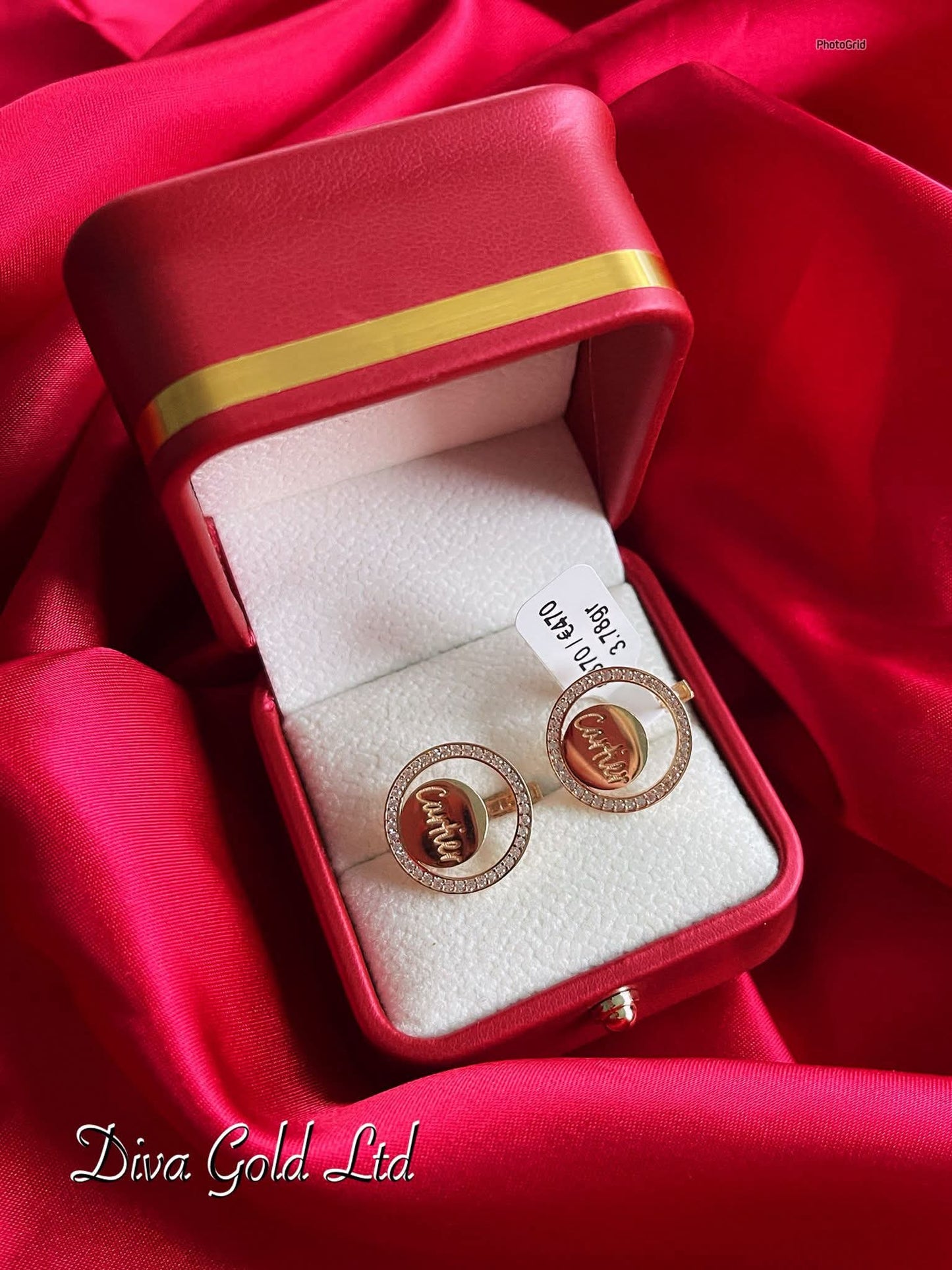 Gold 585 cartier earrings