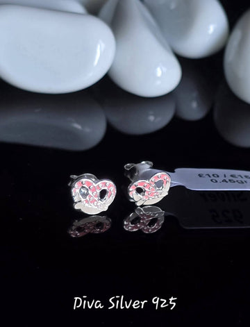 Sterling Silver Pretzels Stud Earrings
