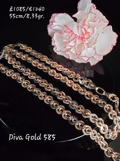 585 Gold chain 55cm. 8.33gr